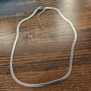 Elegant Silver Herringbone Necklace